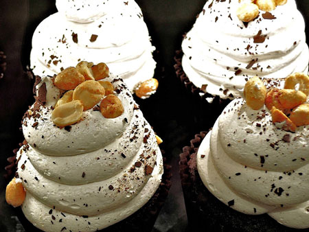 whipped cream and chocolate cupcakes
